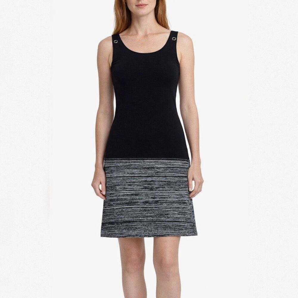 Anthropologie Lulumari Knit Shift Dress Womens Medium Colorblock Minimalist Chic